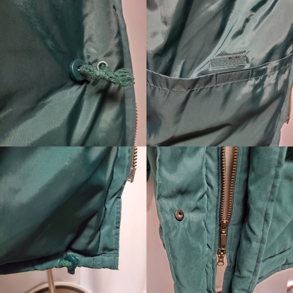 Woolrich Quilted Down Filled Puffer Jacket Parka Winter Coat Forest Green Small - Picture 2 of 8